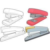 Set of stapler in vector art style, isolated on white background. stapler in vector art style for coloring book.