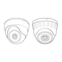 Set of cctv in line art vector style, isolated on white background. Cctv in line art vector style for coloring book.