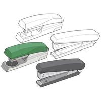 Set of stapler in vector art style, isolated on white background. stapler in vector art style for coloring book.