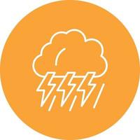 Thunderstorm Line Circle Background Icon vector