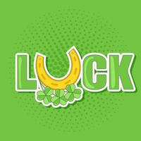 Word Luck Sticker for St Patricks Day vector