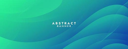 Abstract Green Fluid Wave Banner Template vector