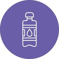 Water Bottle Line Circle Background Icon vector