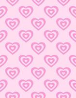 Groovy romantic hearts seamless pattern. Retro vintage minimal print for textile, wrapping paper, web design and social media in style 60s, 70s. Vector illustration. Pink colors