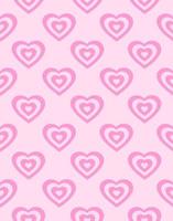 Groovy romantic hearts seamless pattern. Retro vintage minimal print for textile, wrapping paper, web design and social media in style 60s, 70s. Vector illustration. Pink colors