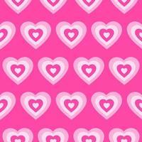 Groovy romantic hearts seamless pattern. Hippie retro print for textile, wrapping paper, web design and social media in style 60s, 70s. Vector illustration