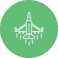 Fight Flight Line Circle Background Icon vector