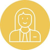 Judge Female Line Circle Background Icon vector