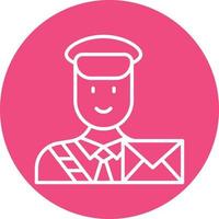 Postman Line Circle Background Icon vector