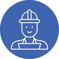 Qa Engineer Male Line Circle Background Icon vector