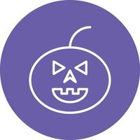 icono de fondo de círculo de línea de calabaza de halloween vector