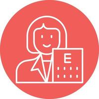 Optometrist Female Line Circle Background Icon vector