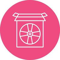 CD Box Line Circle Background Icon vector