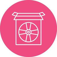 CD Box Line Circle Background Icon vector