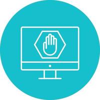 AD Blocker Line Circle Background Icon vector