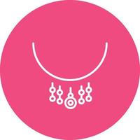 Necklace Line Circle Background Icon vector
