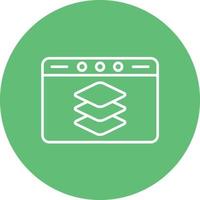 Full Stack Developer Line Circle Background Icon vector