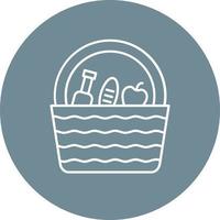 Picnic Line Circle Background Icon vector