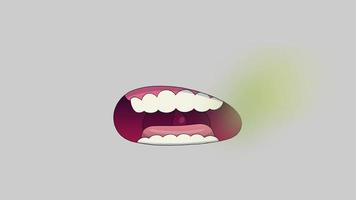 Mundgeruch oder Mundgeruch, 2D-Animation video