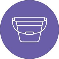 Bucket Line Circle Background Icon vector