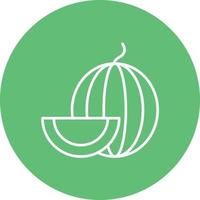 Melon Line Circle Background Icon vector