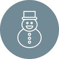 Snowman Line Circle Background Icon vector