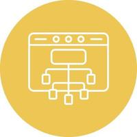 Front End Development Line Circle Background Icon vector