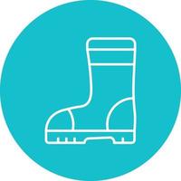 Rubber Boots Line Circle Background Icon vector