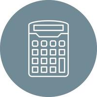 Calculator Line Circle Background Icon vector