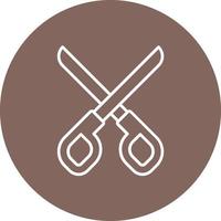 Scissors Line Circle Background Icon vector