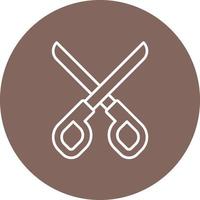 Scissors Line Circle Background Icon vector