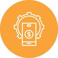 Gig Work Line Circle Background Icon vector