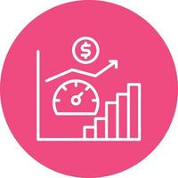 Economic Indicator Line Circle Background Icon vector