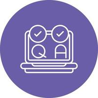 Qa Testing Line Circle Background Icon vector