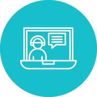 Tutoring Line Circle Background Icon vector