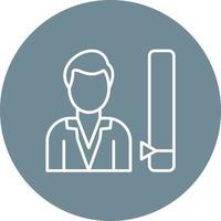 Disengaged Participant Line Circle Background Icon vector