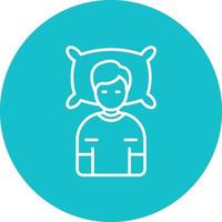 Lying Down Line Circle Background Icon vector