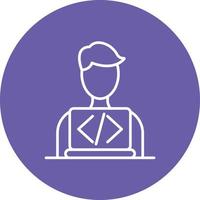Software Developer Line Circle Background Icon vector