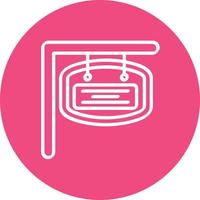 Signboard Line Circle Background Icon vector
