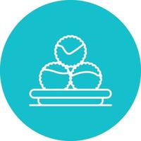 Takoyaki Line Circle Background Icon vector