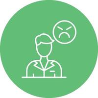 Angry Line Circle Background Icon vector