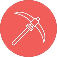 Pickaxe Line Circle Background Icon vector