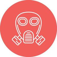 Gas Mask Line Circle Background Icon vector