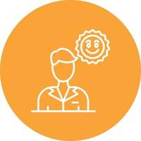 Optimism Line Circle Background Icon vector