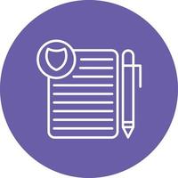 Privacy Policy Template Line Circle Background Icon vector