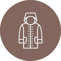 Rain Jacket Line Circle Background Icon vector