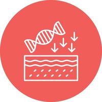 Genetics Line Circle Background Icon vector