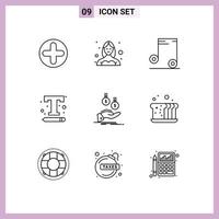 9 Universal Outline Signs Symbols of coins text settings user text font Editable Vector Design Elements