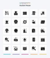 Creative Auction 25 Glyph Solid Black icon pack  Such As interaction. apps. stopwatch. app. history vector