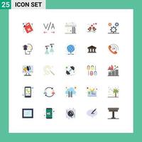 25 Flat Color concept for Websites Mobile and Apps programing development crain design heart Editable Vector Design Elements